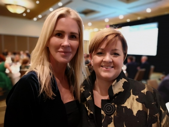 Mayor Ackerman, at the CEPY 2019 investiture dinner with LNG Canada's Susannah Pierce (left), who nominated her for the award.