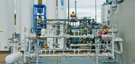 RNG piping at the Salmon Arm landfill.